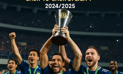 Ciro Alves dan Marc Klok angkat trofi Liga 1 2025 bareng Persib Bandung
